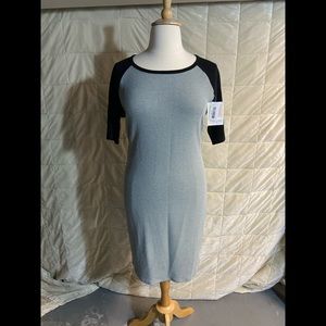 LuLa Roe Julia dress grey & black 2XL